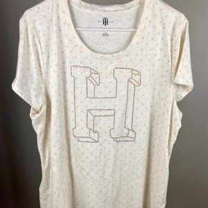 Tommy Hilfiger Size XL loose fitting cream colored soft T shirt